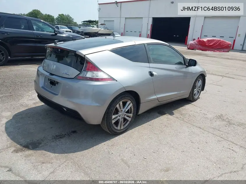 2011 Honda Cr-Z Ex VIN: JHMZF1C64BS010936 Lot: 45498787