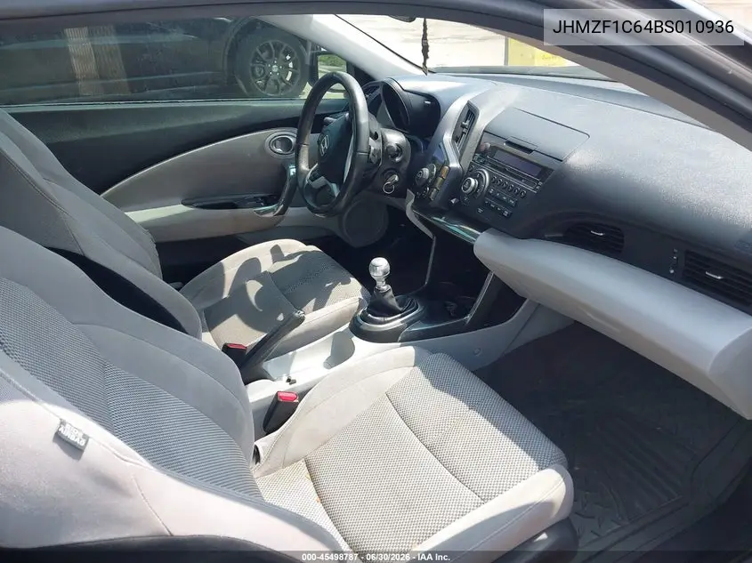 2011 Honda Cr-Z Ex VIN: JHMZF1C64BS010936 Lot: 45498787