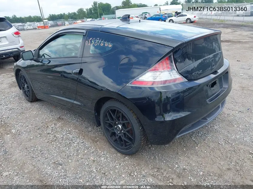 2011 Honda Cr-Z Ex VIN: JHMZF1C63BS013360 Lot: 45581666