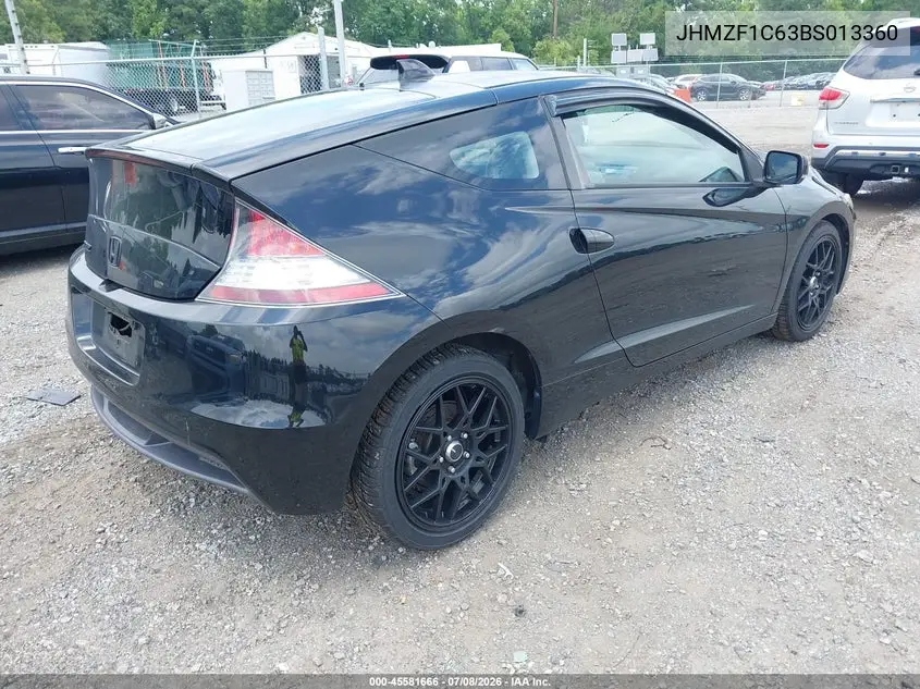 2011 Honda Cr-Z Ex VIN: JHMZF1C63BS013360 Lot: 45581666