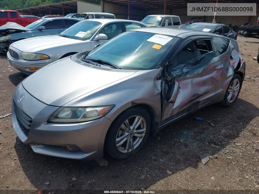2011 Honda Cr-Z Ex VIN: JHMZF1D68BS000098 Lot: 45588441