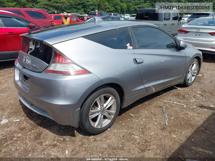 2011 Honda Cr-Z Ex VIN: JHMZF1D68BS000098 Lot: 45588441