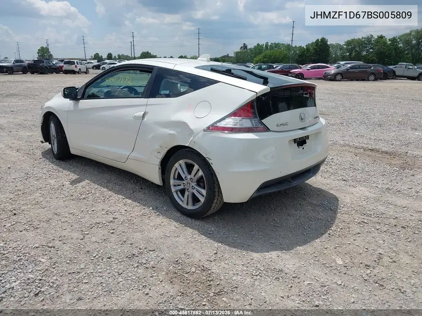 2011 Honda Cr-Z Ex VIN: JHMZF1D67BS005809 Lot: 45617882
