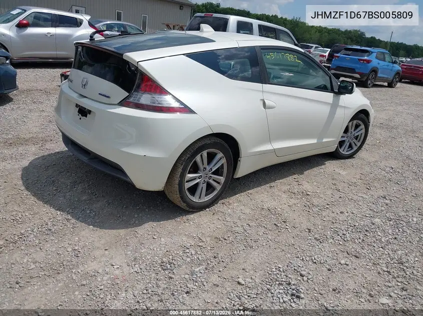 2011 Honda Cr-Z Ex VIN: JHMZF1D67BS005809 Lot: 45617882