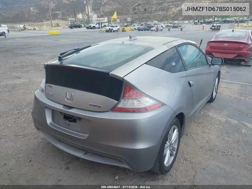 2011 Honda Cr-Z Ex VIN: JHMZF1D67BS015062 Lot: 45624847
