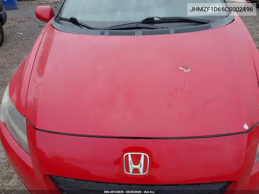 2012 Honda Cr-Z Ex VIN: JHMZF1D66CS002496 Lot: 45133839