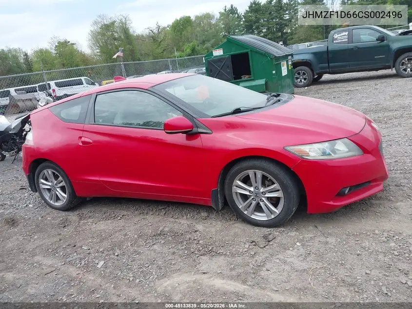 2012 Honda Cr-Z Ex VIN: JHMZF1D66CS002496 Lot: 45133839