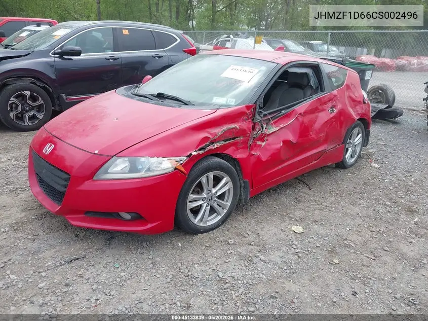 2012 Honda Cr-Z Ex VIN: JHMZF1D66CS002496 Lot: 45133839
