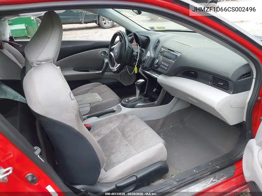 2012 Honda Cr-Z Ex VIN: JHMZF1D66CS002496 Lot: 45133839