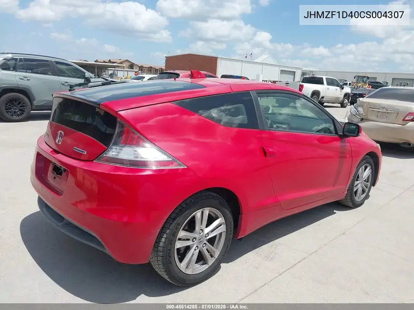 2012 Honda Cr-Z VIN: JHMZF1D40CS004307 Lot: 45514285