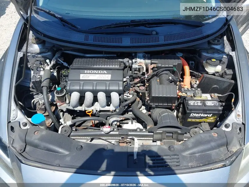 2012 Honda Cr-Z VIN: JHMZF1D46CS004683 Lot: 45609928