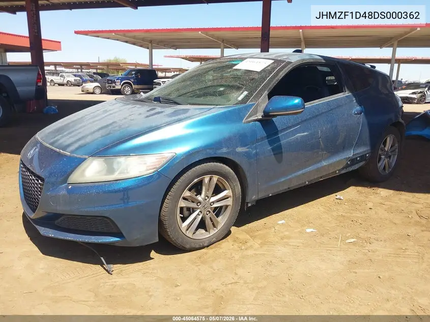 2013 Honda Cr-Z VIN: JHMZF1D48DS000362 Lot: 45064575