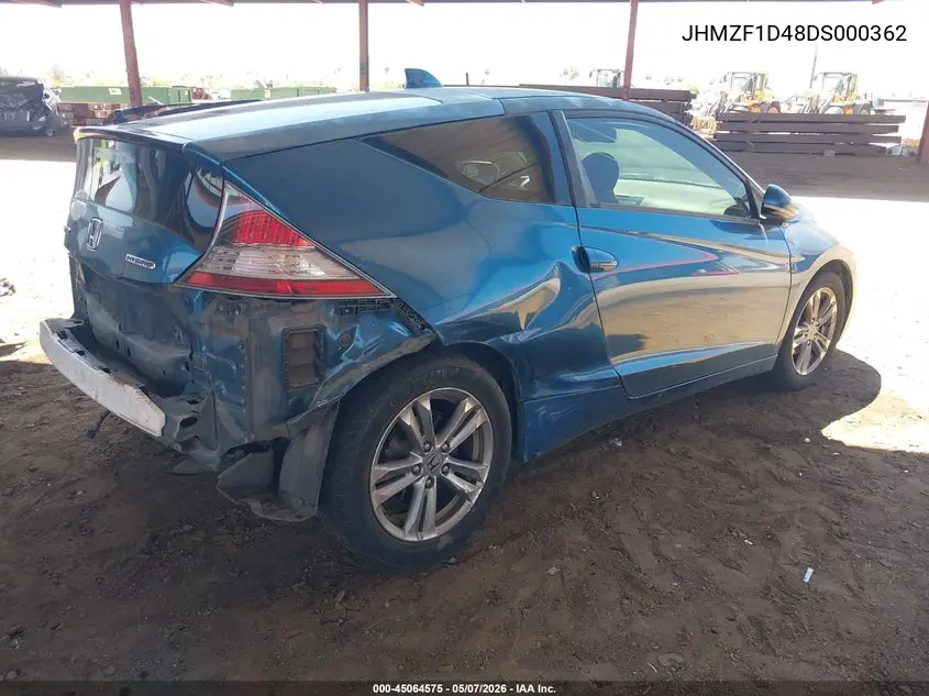 2013 Honda Cr-Z VIN: JHMZF1D48DS000362 Lot: 45064575