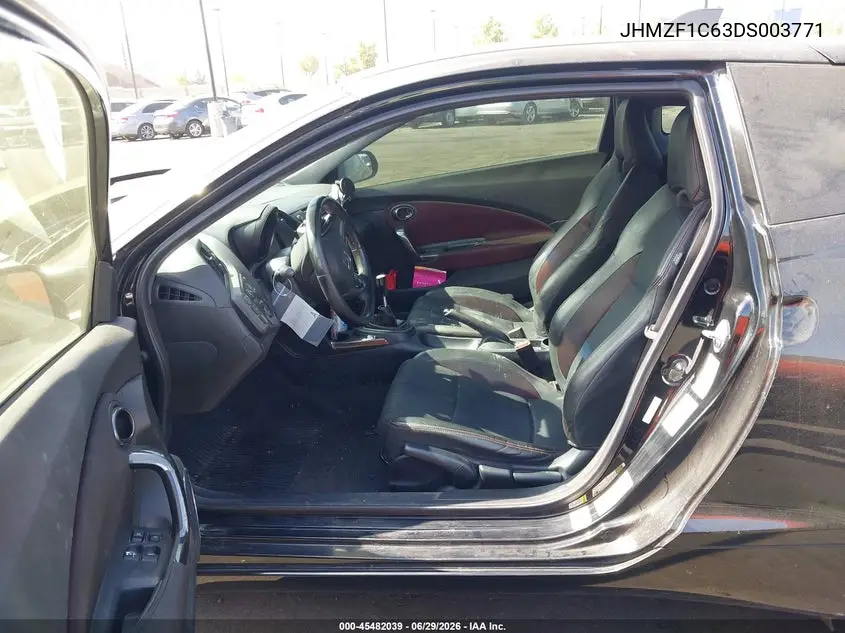 2013 Honda Cr-Z Ex VIN: JHMZF1C63DS003771 Lot: 45482039