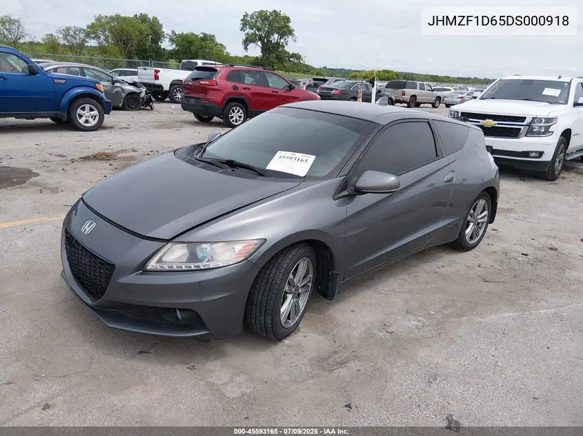 2013 Honda Cr-Z Ex VIN: JHMZF1D65DS000918 Lot: 45593165