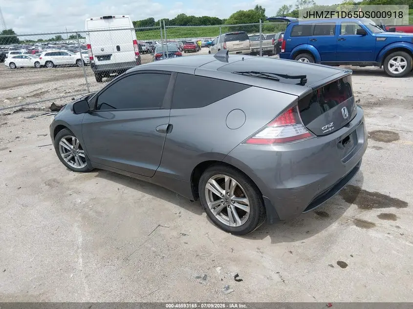 2013 Honda Cr-Z Ex VIN: JHMZF1D65DS000918 Lot: 45593165