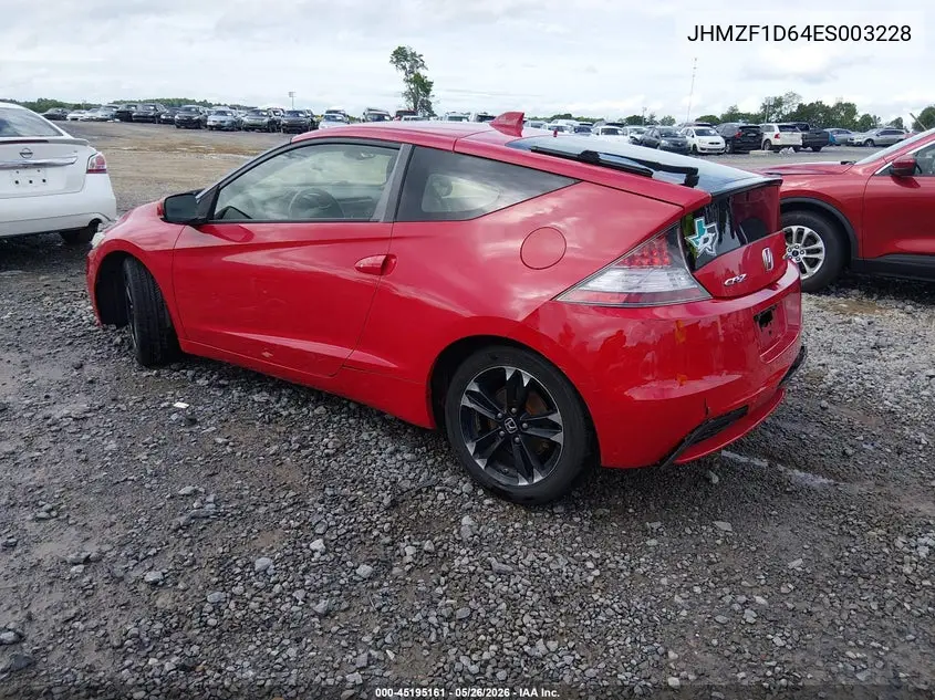 2014 Honda Cr-Z Ex VIN: JHMZF1D64ES003228 Lot: 45195161