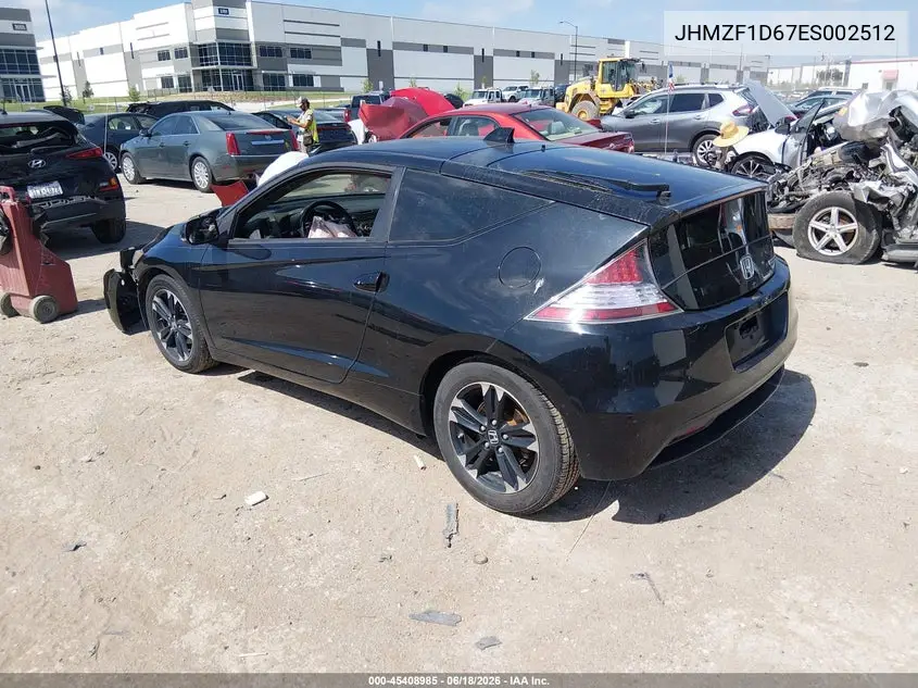 2014 Honda Cr-Z Ex VIN: JHMZF1D67ES002512 Lot: 45408985