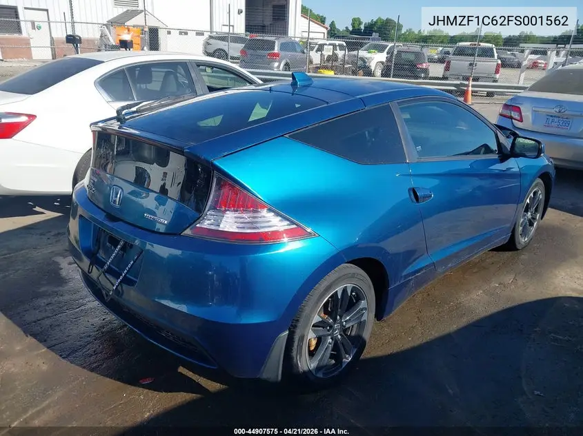 2015 Honda Cr-Z Ex VIN: JHMZF1C62FS001562 Lot: 44907575