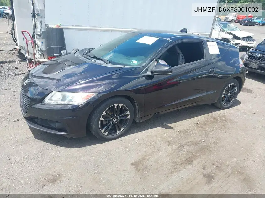 2015 Honda Cr-Z Ex VIN: JHMZF1D6XFS001002 Lot: 45436377