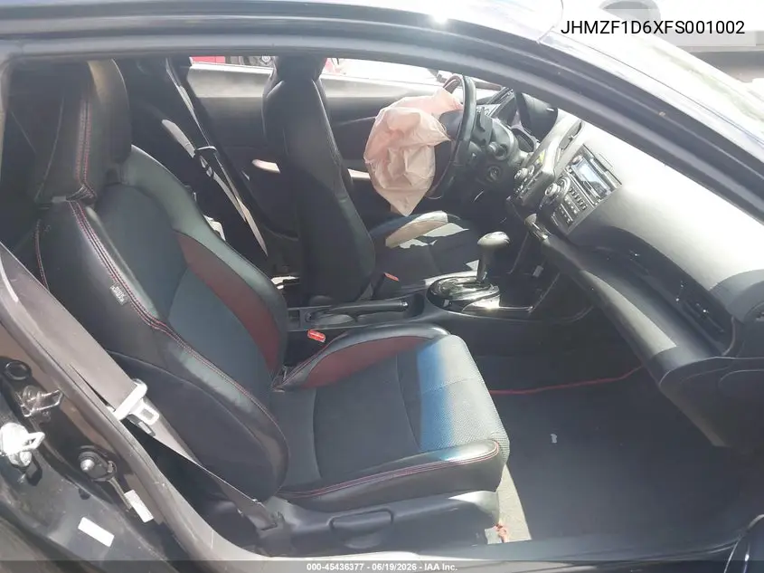 2015 Honda Cr-Z Ex VIN: JHMZF1D6XFS001002 Lot: 45436377