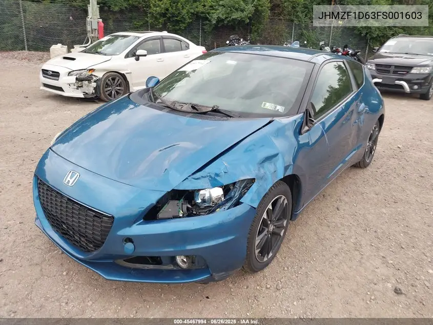 2015 Honda Cr-Z Ex VIN: JHMZF1D63FS001603 Lot: 45467994