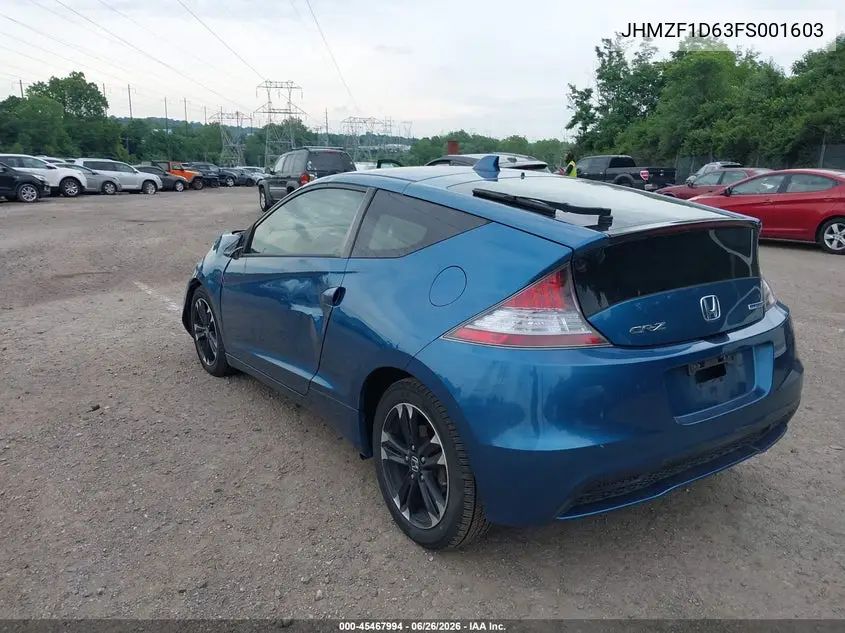 2015 Honda Cr-Z Ex VIN: JHMZF1D63FS001603 Lot: 45467994