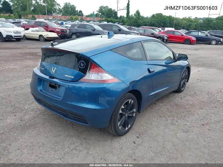 2015 Honda Cr-Z Ex VIN: JHMZF1D63FS001603 Lot: 45467994