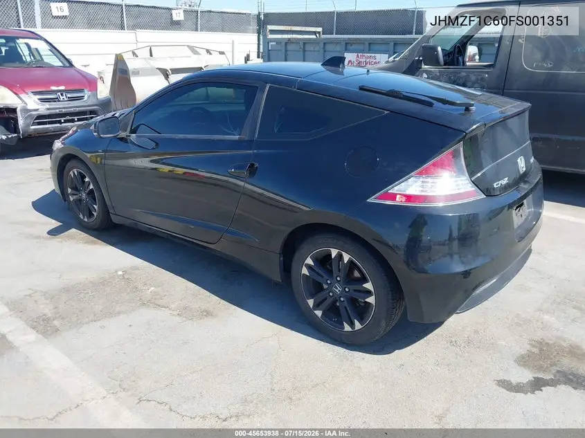 2015 Honda Cr-Z Ex VIN: JHMZF1C60FS001351 Lot: 45653938
