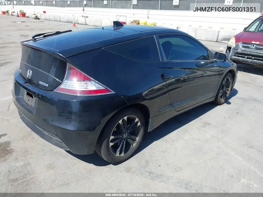2015 Honda Cr-Z Ex VIN: JHMZF1C60FS001351 Lot: 45653938