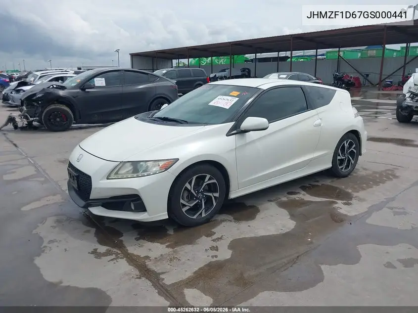 2016 Honda Cr-Z Ex/Ex-L Navi VIN: JHMZF1D67GS000441 Lot: 45262632