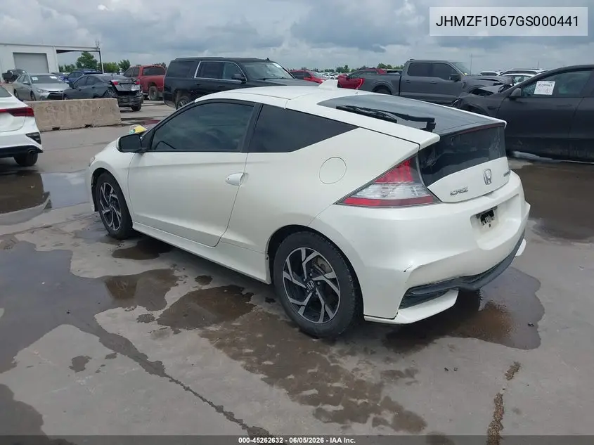 2016 Honda Cr-Z Ex/Ex-L Navi VIN: JHMZF1D67GS000441 Lot: 45262632