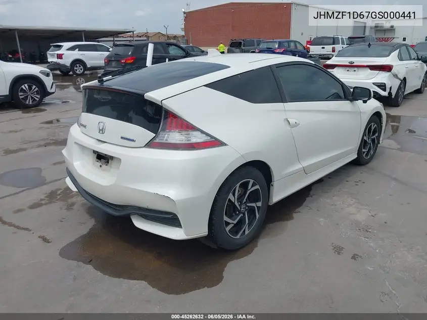 2016 Honda Cr-Z Ex/Ex-L Navi VIN: JHMZF1D67GS000441 Lot: 45262632