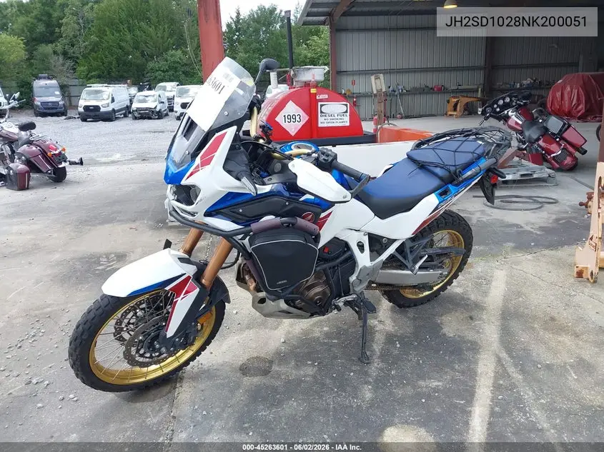2022 Honda Crf1100 A4 VIN: JH2SD1028NK200051 Lot: 45263601