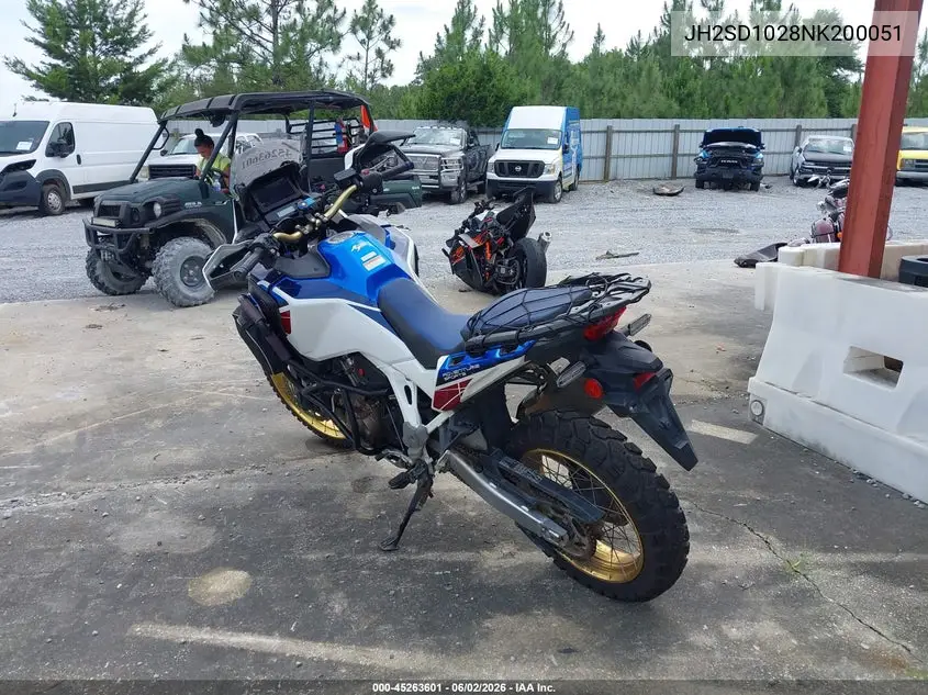 2022 Honda Crf1100 A4 VIN: JH2SD1028NK200051 Lot: 45263601
