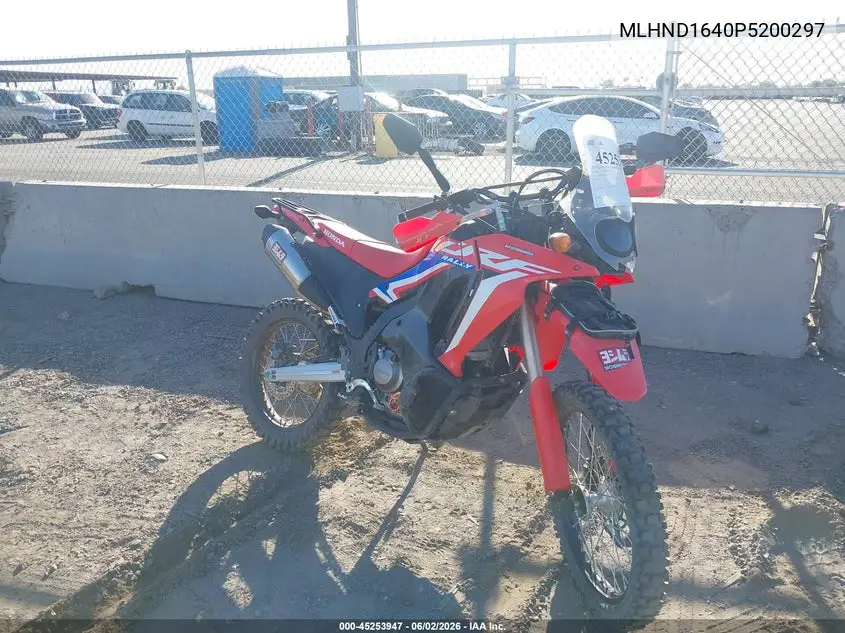 2023 Honda Crf300 Lra VIN: MLHND1640P5200297 Lot: 45253947