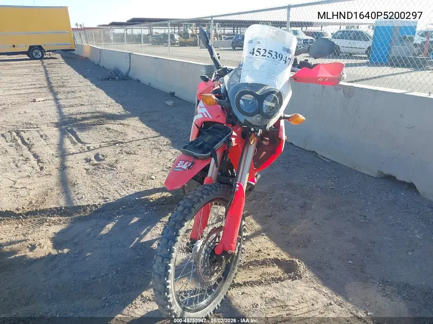 2023 Honda Crf300 Lra VIN: MLHND1640P5200297 Lot: 45253947