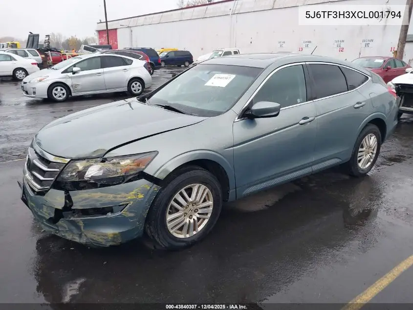 2012 Honda Crosstour 2.4 Ex VIN: 5J6TF3H3XCL001794 Lot: 43840307