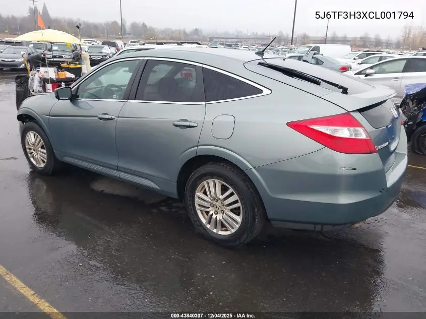2012 Honda Crosstour 2.4 Ex VIN: 5J6TF3H3XCL001794 Lot: 43840307