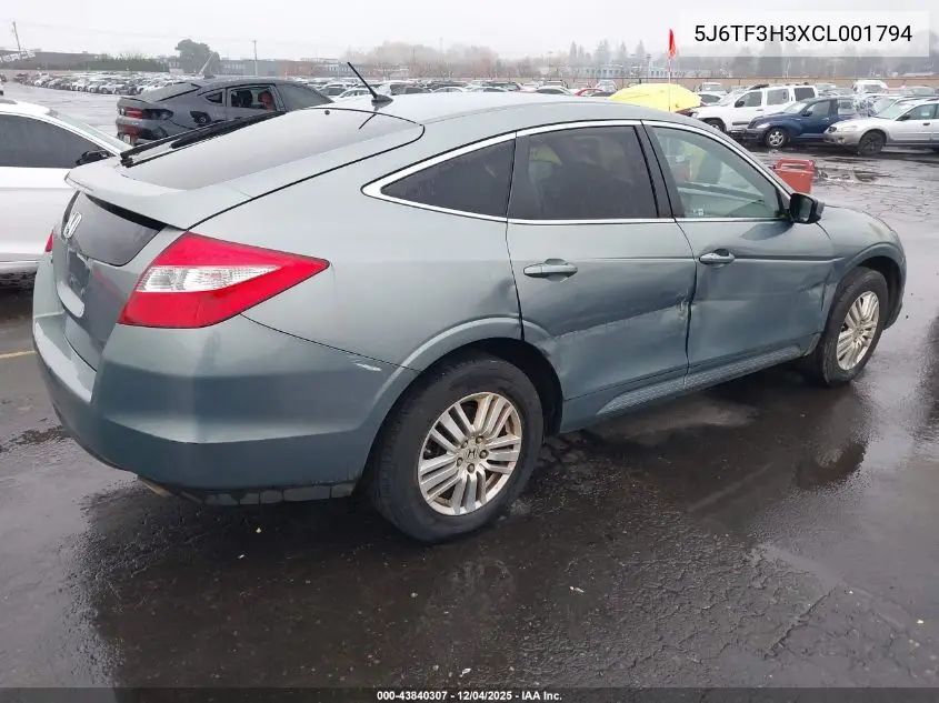 2012 Honda Crosstour 2.4 Ex VIN: 5J6TF3H3XCL001794 Lot: 43840307