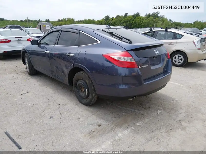 2012 Honda Crosstour Ex-L VIN: 5J6TF2H53CL004449 Lot: 45097524