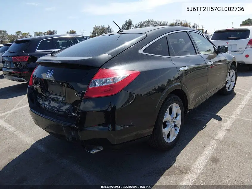 2012 Honda Crosstour Ex-L VIN: 5J6TF2H57CL002736 Lot: 45222214