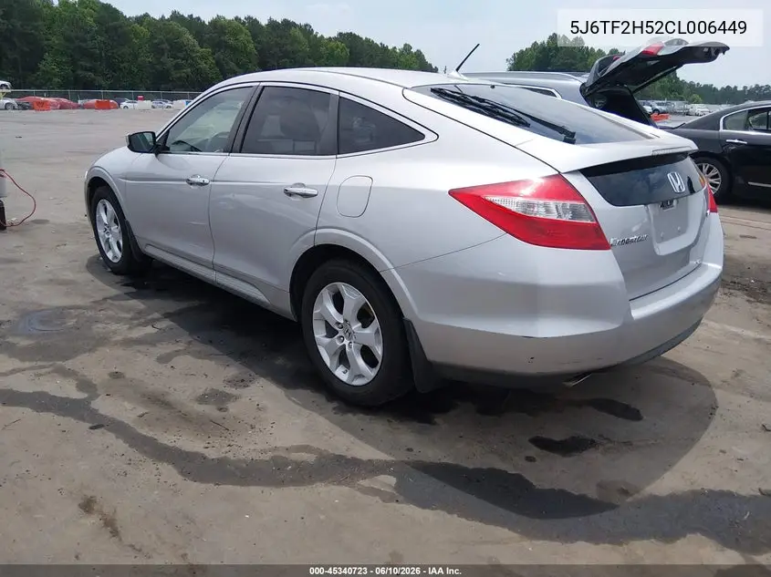 2012 Honda Crosstour Ex-L VIN: 5J6TF2H52CL006449 Lot: 45340723