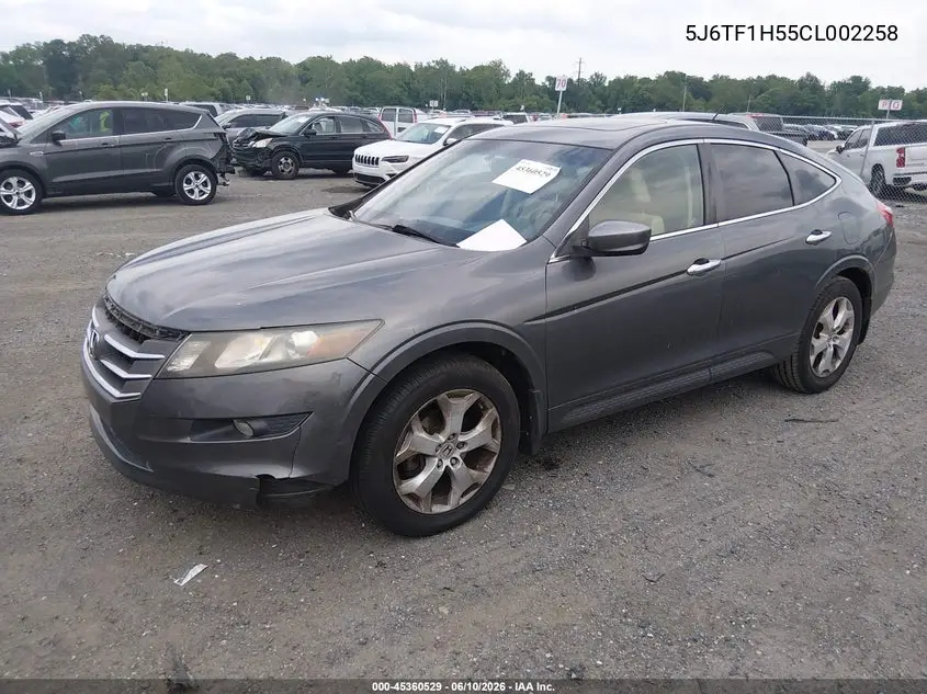 2012 Honda Crosstour Ex-L VIN: 5J6TF1H55CL002258 Lot: 45360529