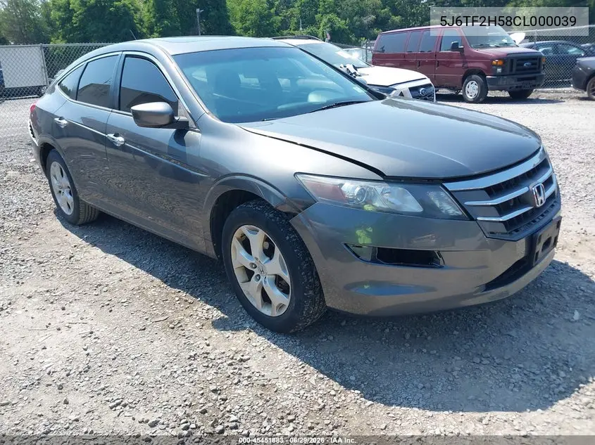 2012 Honda Crosstour Ex-L VIN: 5J6TF2H58CL000039 Lot: 45451883
