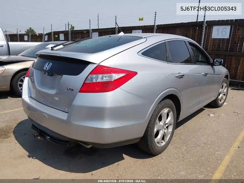 2012 Honda Crosstour Ex-L VIN: 5J6TF2H53CL005343 Lot: 45521536