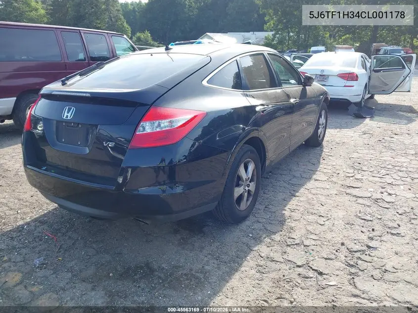 2012 Honda Crosstour Ex VIN: 5J6TF1H34CL001178 Lot: 45563169