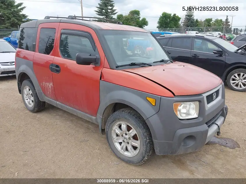 2003 Honda Element Ex VIN: 5J6YH28523L800058 Lot: 30088959