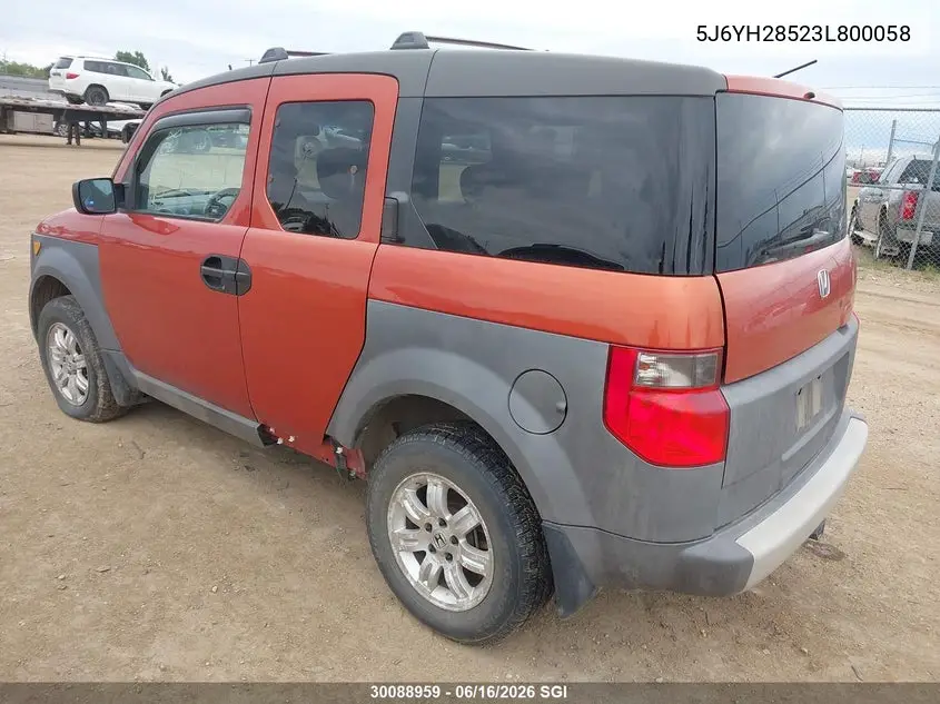 2003 Honda Element Ex VIN: 5J6YH28523L800058 Lot: 30088959