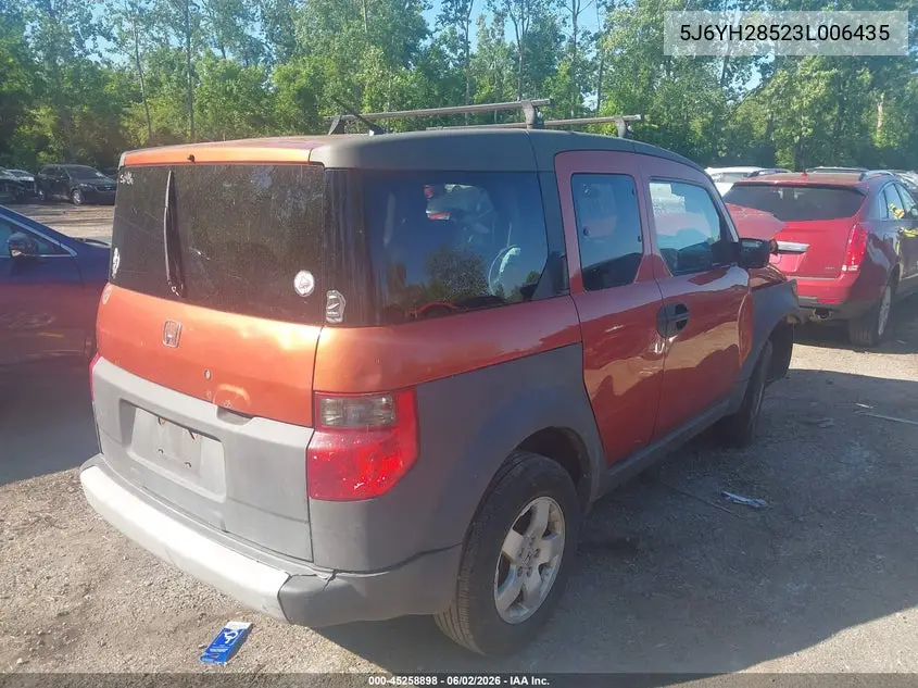 2003 Honda Element Ex VIN: 5J6YH28523L006435 Lot: 45258898